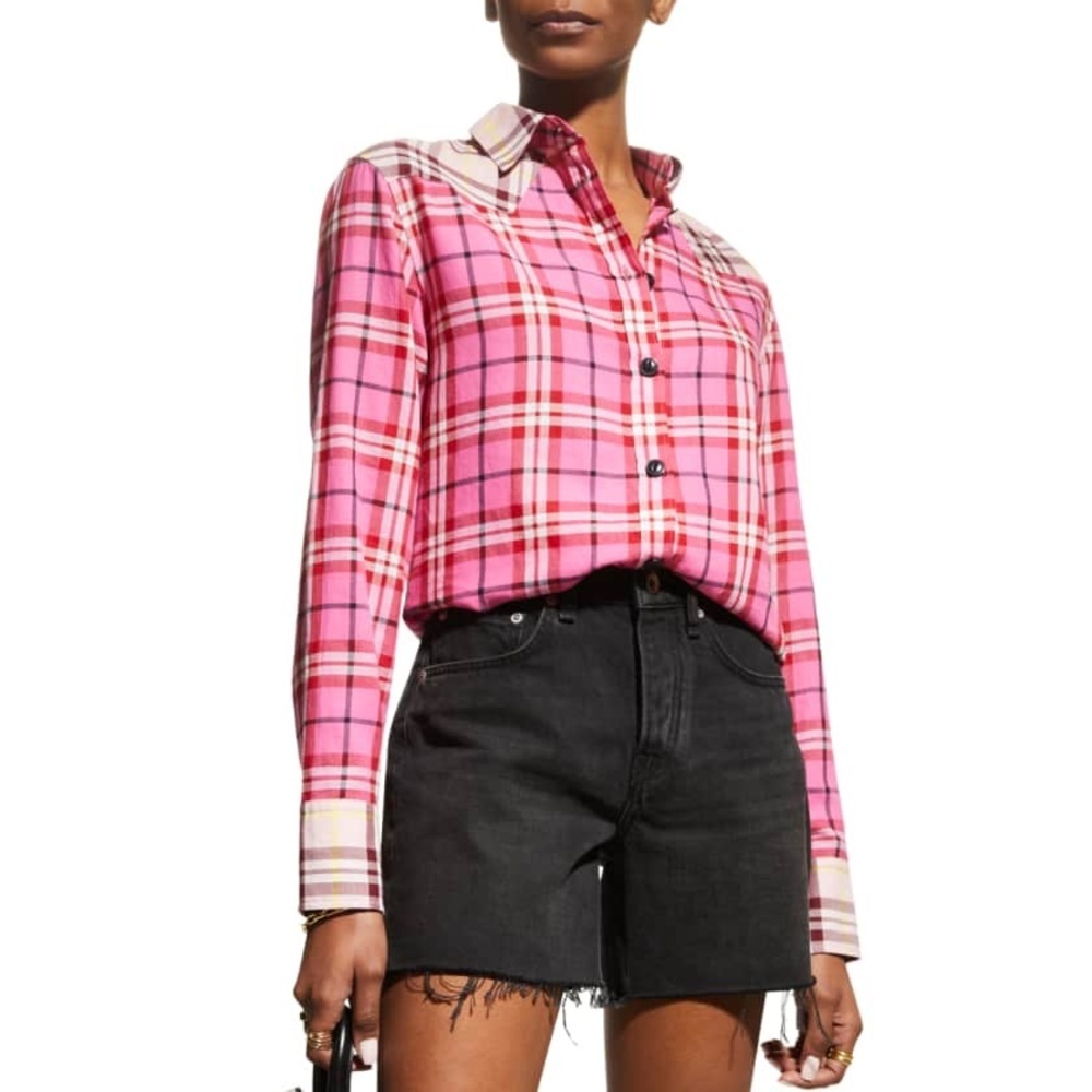 Rag & Bone Jillian Two-Toned Plaid Button-Front Shirt (114)